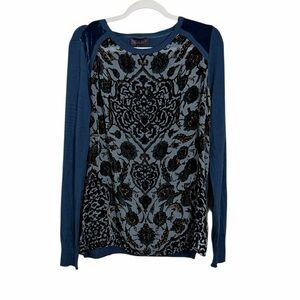 Hale Bob Sheer Velvet Burnout Sweater Size Large